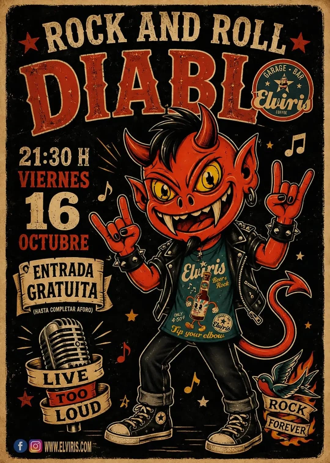 Rock and Roll Diablo en Garage Bar Elviris