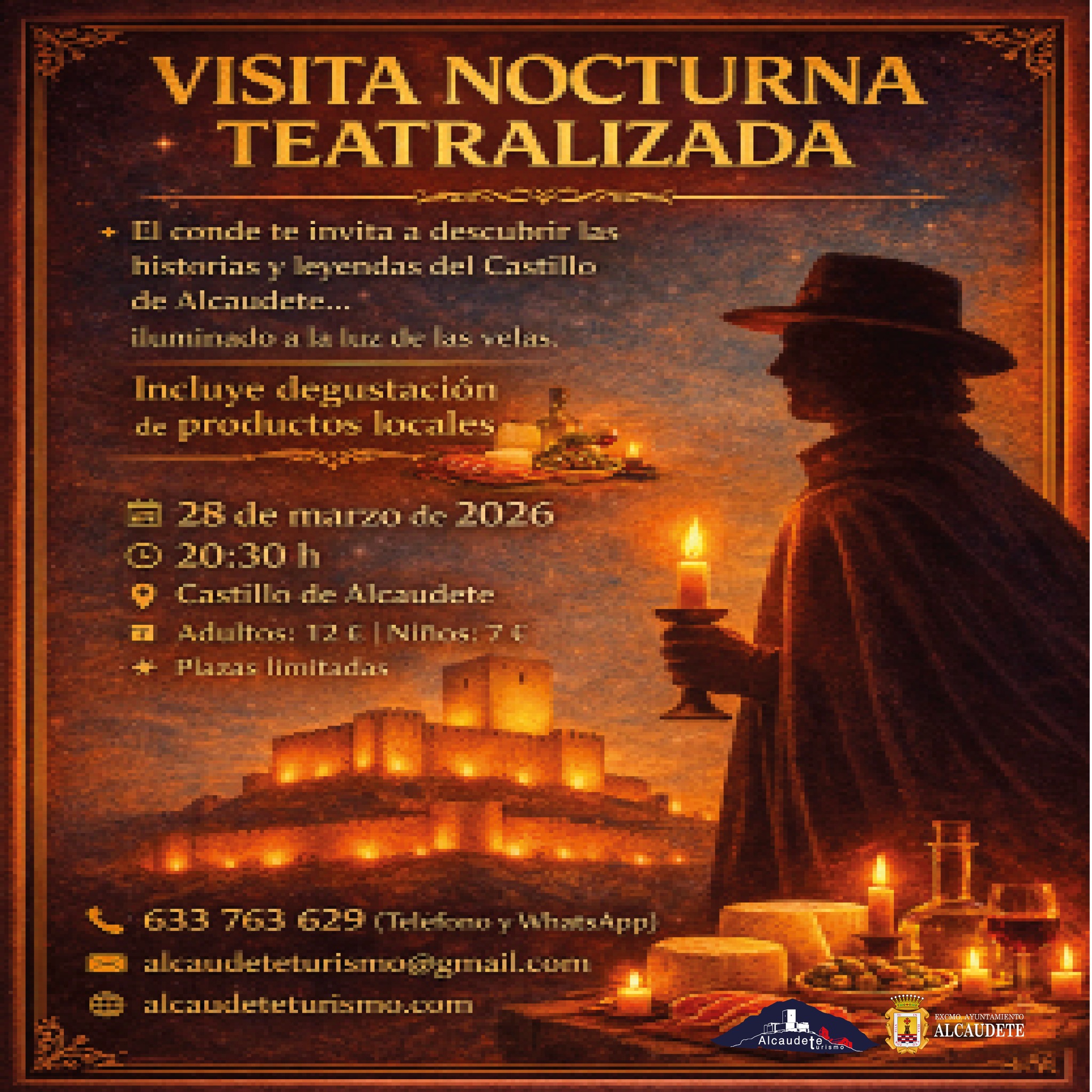 Visita nocturna teatralizada al castillo de Alcaudete