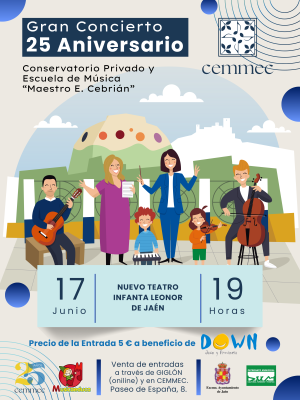 GRAN CONCIERTO 25 ANIVERSARIO CEMMEC a beneficio de DOWN JAEN