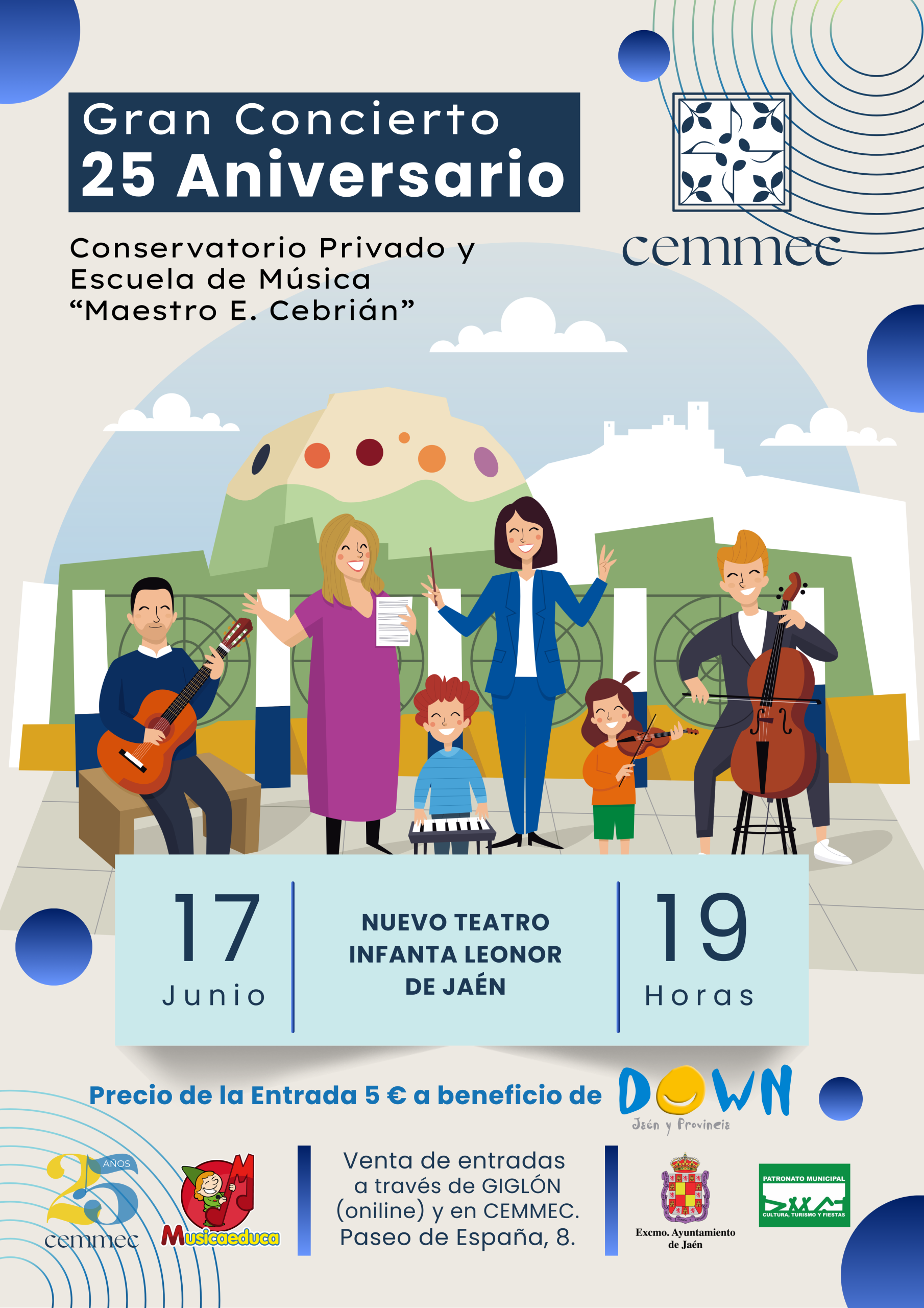 GRAN CONCIERTO 25 ANIVERSARIO CEMMEC a beneficio de DOWN JAEN scaled