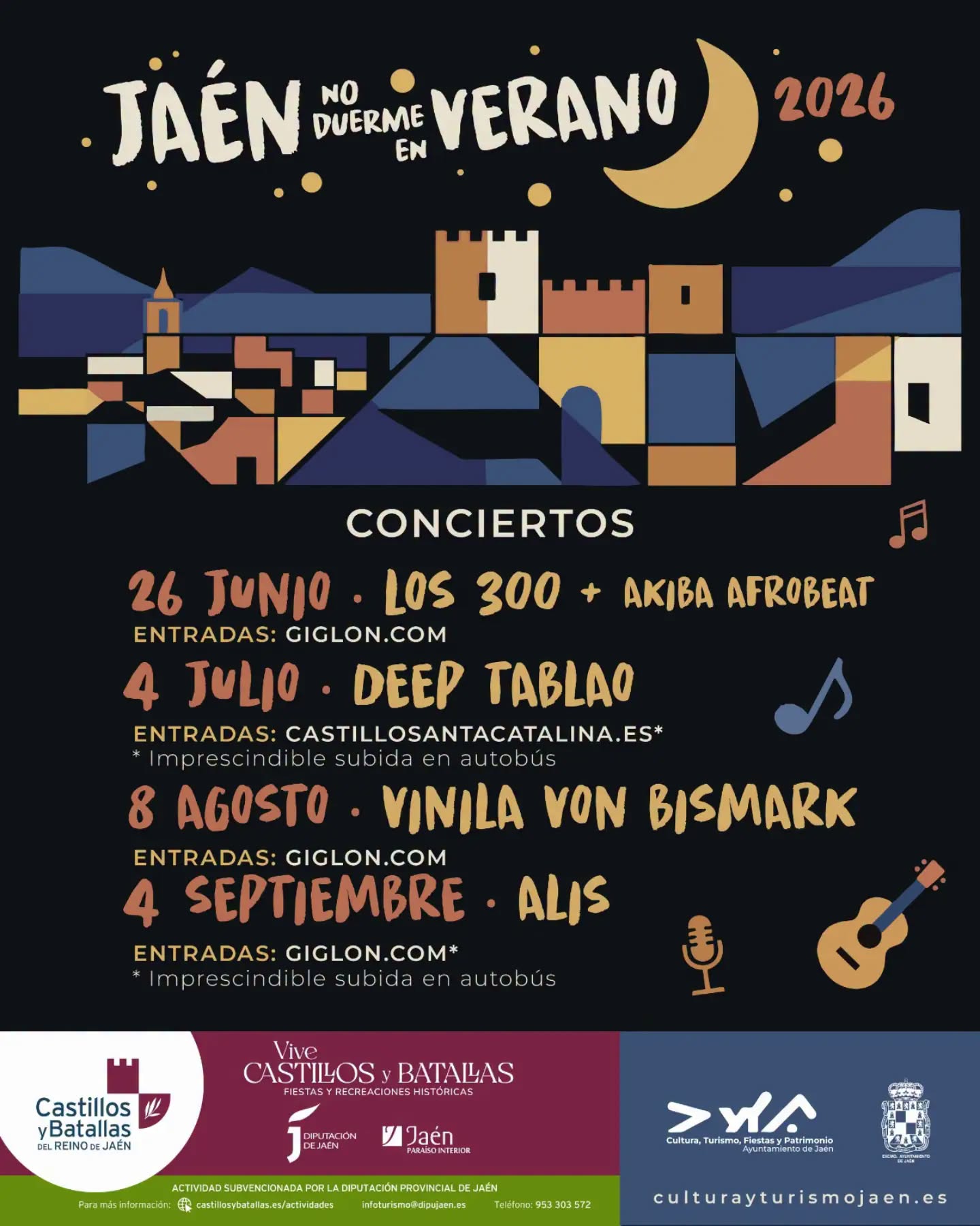 Jaen no duerme en verano Conciertos